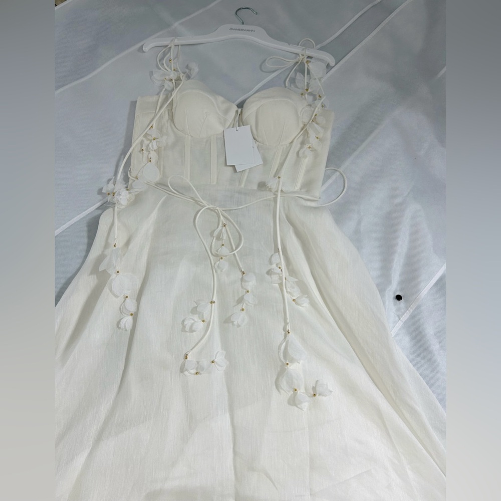 Zimmermann White Spaghetti-Strap A-Line Wedding Dress - Picture 10 of 16